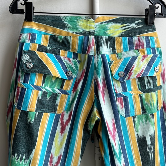 Georgie Ikat low rider flare leg pant size 0 - Picture 6 of 7